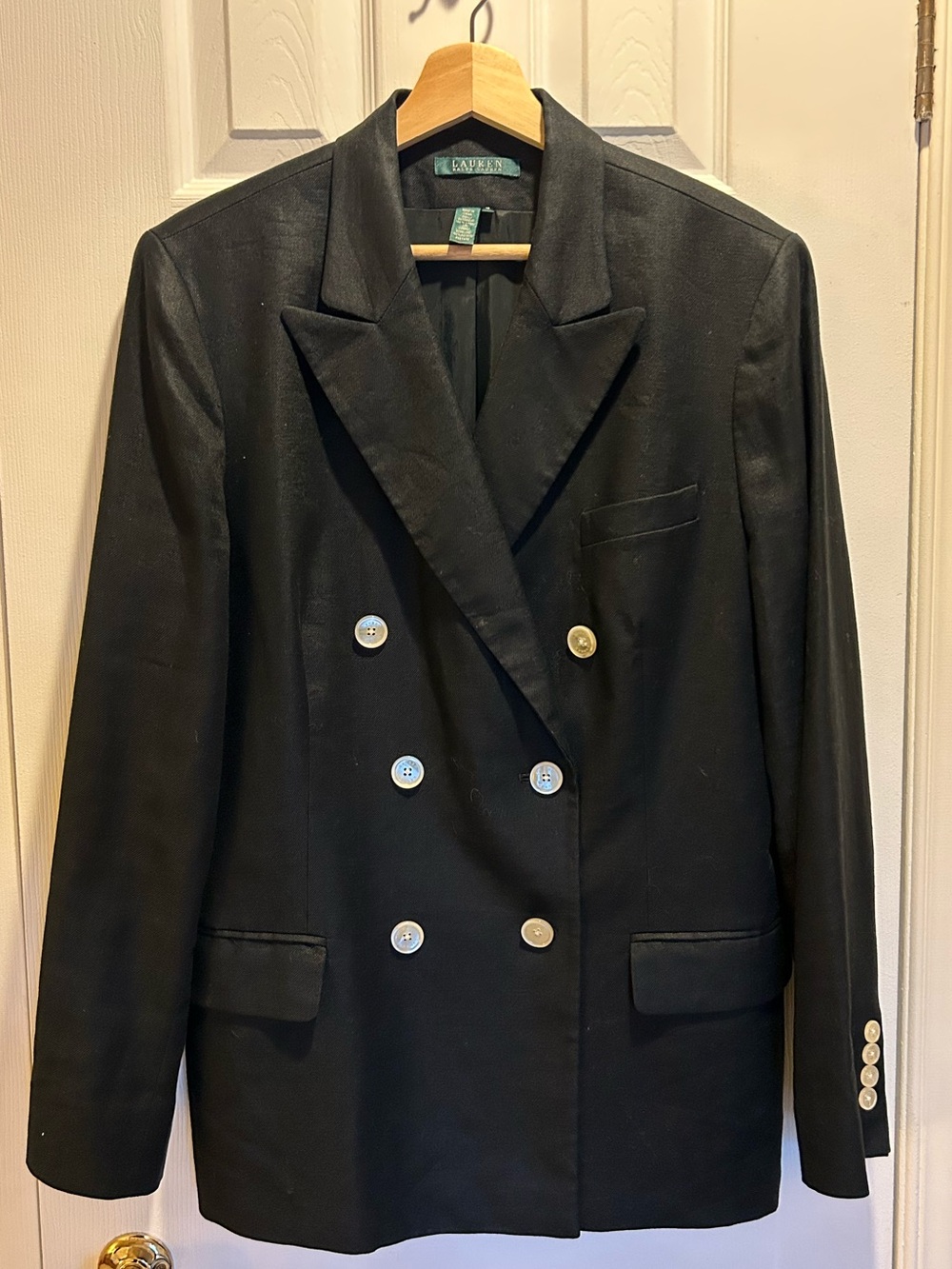 Lauren Ralph Lauren 100% Linen black blazer- size 16